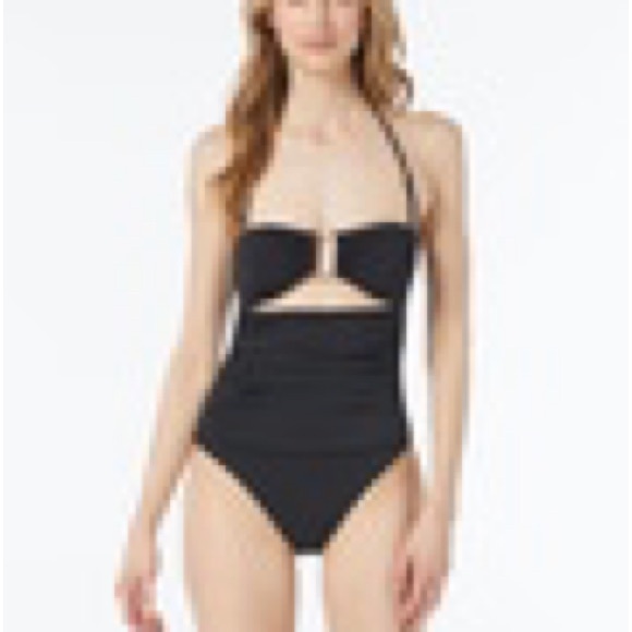 MICHAEL Michael Kors Black One-Piece Swimsuit with Cutout - Picture 3 of 12
